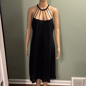 Vintage Jones wear Black Strappy Halter Dress size 14!